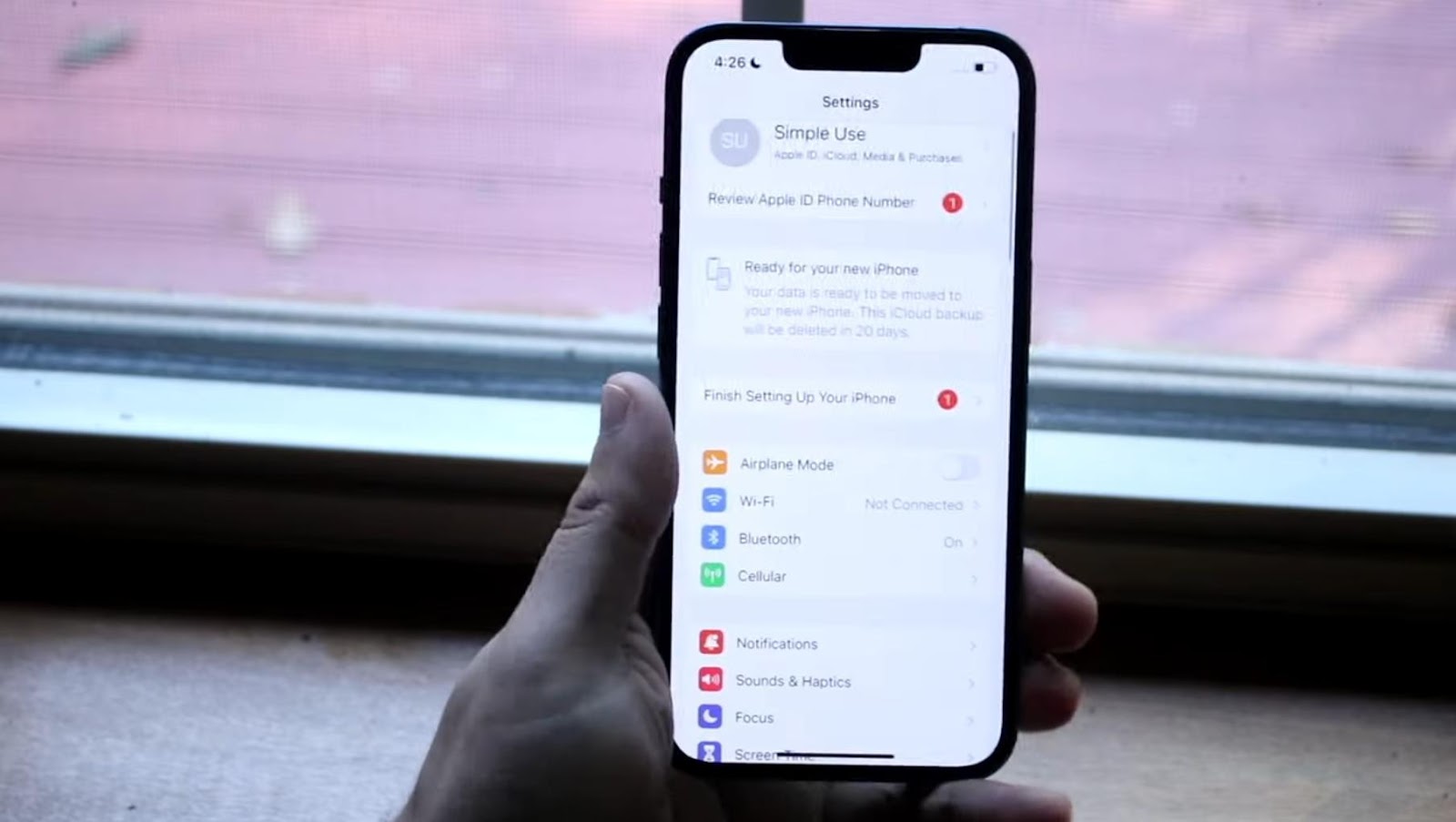 Open Settings in iPhone